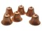 6 Vintage Copper Cup Bells - 20mm x 26mm Bell Charms